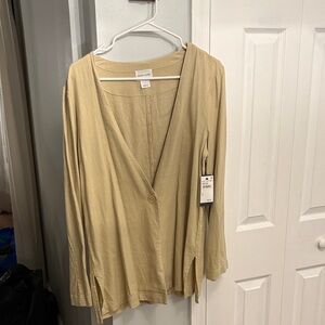 Casual Beige Button Down Shirt